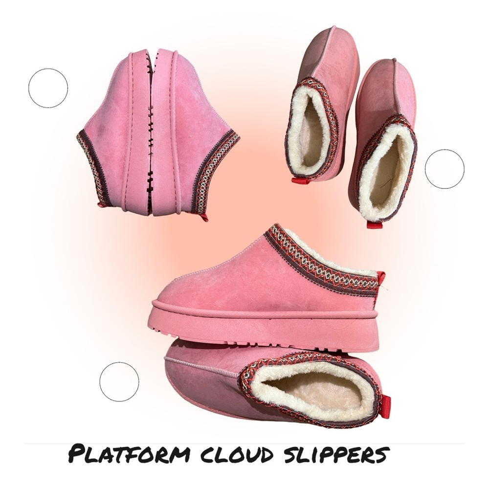 Boutique Cloud Platform Slip-On Mini Boot Pink Slippers Fur-Lined